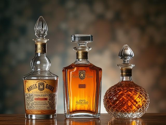 Elegant glass bottles with contest announcement overlay